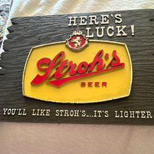 Stroh's Beer Breweriana Wall Sign Plaque 