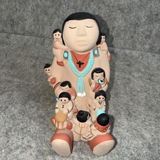 Cleo Teissedre signed Storyteller Figurine Native American 1986 Pottery vintage picture