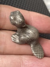 Vtg Meyers Suzio Pewter Miniature Beaver Figurine picture