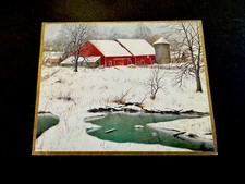 1 VTG American Artist Group Xmas Greeting Card Mortimer H. Slotnick, Gorgeous picture