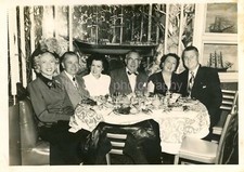 5 x 7 FOUND PHOTO Vintage B & W 1950s DINNER PARTY Original PORTRAIT 23 64 B picture