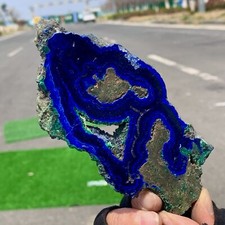 170G Top  BEST NATURAL Azurite/Malachite slice crystal minerals specimens picture
