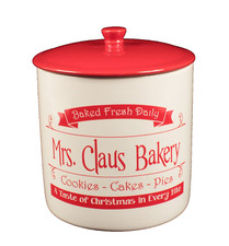 Red and White Christmas Cookies Jar Mrs Claus Bakery A Taste of Christmas NEW picture