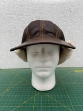 Cockpit USA B-2 Shearling Gunner’s Cap WWII Replica Brown Sz Medium Z903301W NWT picture