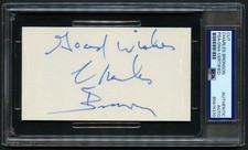 Charles Bronson signed autograph 3x5 cut Actor Death Wish RC PSA Slabbed picture