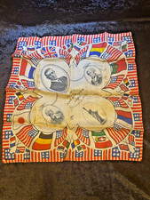 Antique WWI “Gloire Aux Américains – Souvenir de France” silk handkerchief, circ picture