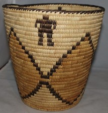Tall Tohono O'Odham Basket with Figures picture