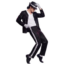 Men's Michael Jackson Billie Jean Cosplay Costume 70s 80s Disco Outfit picture