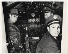 Howard Hughes & TWA's President in Lockheed Constellation Cockpit 8x10 picture