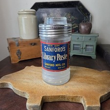 Vintage Sanford's Library Paste Quart Jar with Original Lid & Label picture