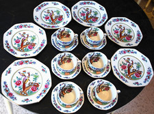 Vtg OLD CHELSEA Set 18 Pc [6 Trio Sets] Teacup Saucer Plates F. WINKLE CO. Octag picture
