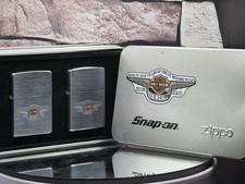 Zippo Snap On Harley Davidson Set Of 2 Zippo 95th anniversary Dual Sided Lighter picture