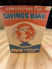 Vintage Unisphere Savings Bank World's Fair 1964-65 Box Instructions Made in USA picture