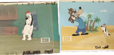 2 Droopy Dog Production Cels On Hand Painted  Backgrounds  Anamation Art Rare picture