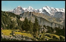 Postcard Eiger Monch Jungfrau Switzerland Swiss Alps Stehli 1064 DB Unposted Vtg picture