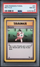 PSA 8 NM/MT 1999 POKEMON FOSSIL #61 RECYCLE ENGLISH picture