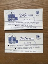 1940’s Hotel Danville, VA - Set of 4 - Vintage Business Card Ink Blotters picture