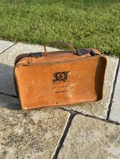 VINTAGE BRITISH RAIL ISSUE ELECTRICIANS LEATHER TOOL CASE BR CAT NO.86/3010 SQ&T picture