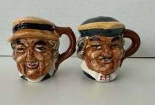 Vtg Hand Painted Japan Toby Mug Salt & Pepper Shakers Character Face Mid-Century picture
