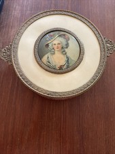 Edwardian Lady Vanity Candy Dresser Box P.N.C.W. Bronze Metal Relief picture