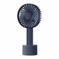 Caynel Portable Mini Handheld Electric Fan 3 Speeds USB Rechargeable Navy Blue picture