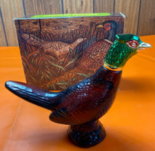 Vintage 1970 Avon PHEASANT Decanter Bottle, Leather After Shave, Deep Woods picture