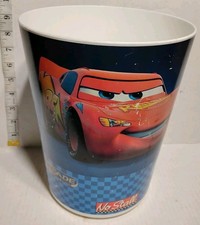VTG Disney Cars Wastebasket Trash Can McQueen Mater By Jay Franco Plastic 10
