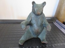 Vintage Bronze Finish Spelter Wild Bear Figurine picture