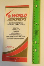 1980 World Airlines Schedule and Fare. T4 picture