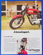 Vintage 1970 Triumph TR25W Trophy 250 Ad British Single Biker Wall Art Decor picture