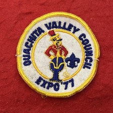 1977 Ouachita Valley Council • Expo ‘77 BOY SCOUTS Patch • G picture