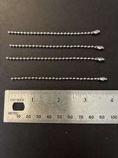 4 x Stainless Steel Bead Ball Chain Keychain 2.4mm by 3.9” picture