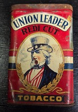 Antique Union Leader Redi-Cut Tobacco Tin Uncle Sam P. Lorillard 10¢ Pocket Tin picture
