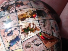 340 CTS Black Obsidian Turtle with a Mosaic shell of Cantera Fire Opal Inlay picture