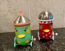 Pylones Paris Bird Wind Up Rolling Salt Pepper Shakers Pair picture