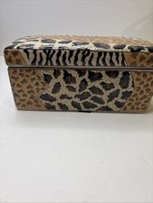 Leopard/Zebra Mixed Motif Accessories Box Jena Hall 8” Long 4” Wide Ceramic picture