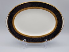 Noritake Opulence Marble Border Gold Encrusted Trim Oval Platter 12 1/2