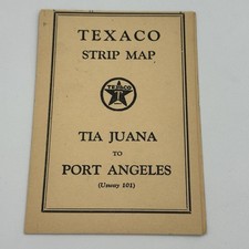 1930 Texaco Tia Juana Tijuana Port Angles Los Angeles Strip Map USWay 101 HWY picture