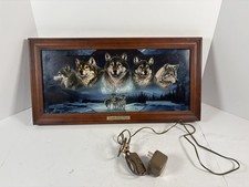 Bradford Exchange Spirits of the Pack Al Agnew Wolves Lighted Wall Art 2004 picture