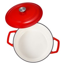 Enameled Cast Iron Dutch Oven, 6 Quart Pot with Lid and Side Handles, Durable picture