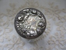 Art Nouveau Foster & Bailey Sterling Repoussé Top Glass Ink Well W/ Woman's Face picture
