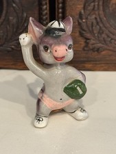 Vintage Artmark Donkey Baseball Anthropomorphic Shaker Figurine Ceramic Japan picture