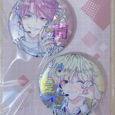 2Pcs/set Tamon's B-Side Fukuhara Tamon Ishibashi Natsuki Badge Brooch Pin picture