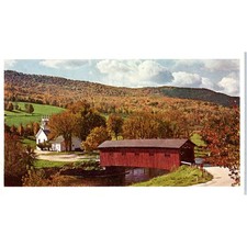 Bridge at the Green West Arlington VT Vintage Covered Bridge Postcard PD6 picture