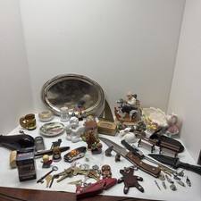 Mixed Lot Vintage Estate Items Collectibles Glass Porcelain Knives Smalls+ picture