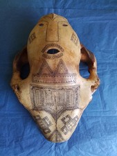 Antique Belu Antoni Bovine Skull Mask, Indonesia Timor Island, Shamanic, Incised picture