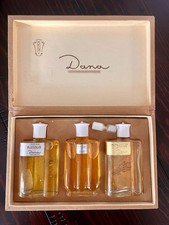 Vintage 1949 Dana Perfume Gift Set Boxed Trio Emir Platino 20 Quilates Tax Stamp picture