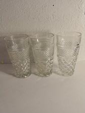 3 Vintage Wexford Glass 6 1/4'' Tall Water / Ice Tea Glasses Diamond Pattern picture
