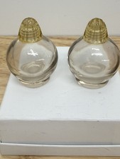 Vintage IRICE Salt And Pepper Shakers Mini Bubble Glass Shakers #51 picture