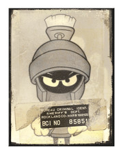 Marvin Mug Shot Looney Tunes sign 8.25